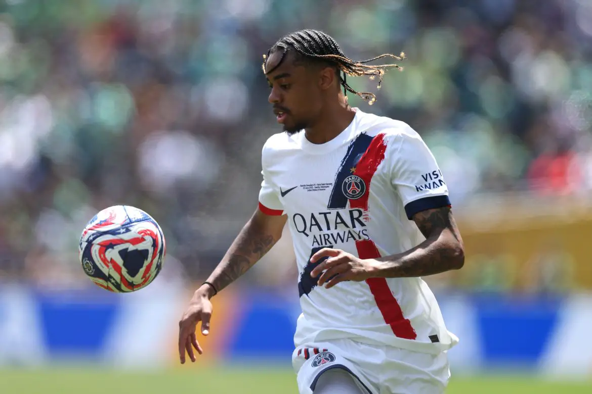 Bradley Barcola of Paris Saint-Germain playing in the FIFA Club World Cup.