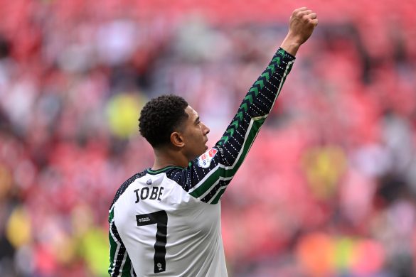 Sunderland and England U21 international midfielder Jobe Bellingham waves to fans.