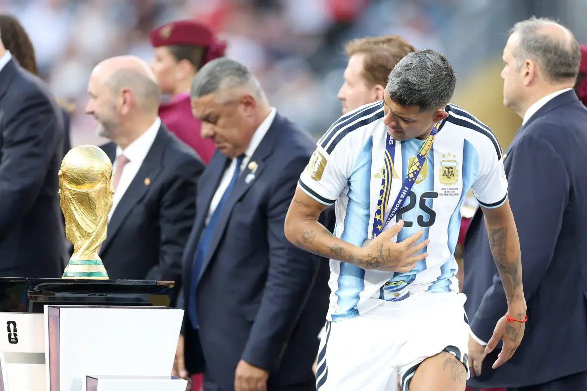 New Bayer Leverkusen signing Facundo Medina after accepting his Silver Medal at the recent World Cup.
