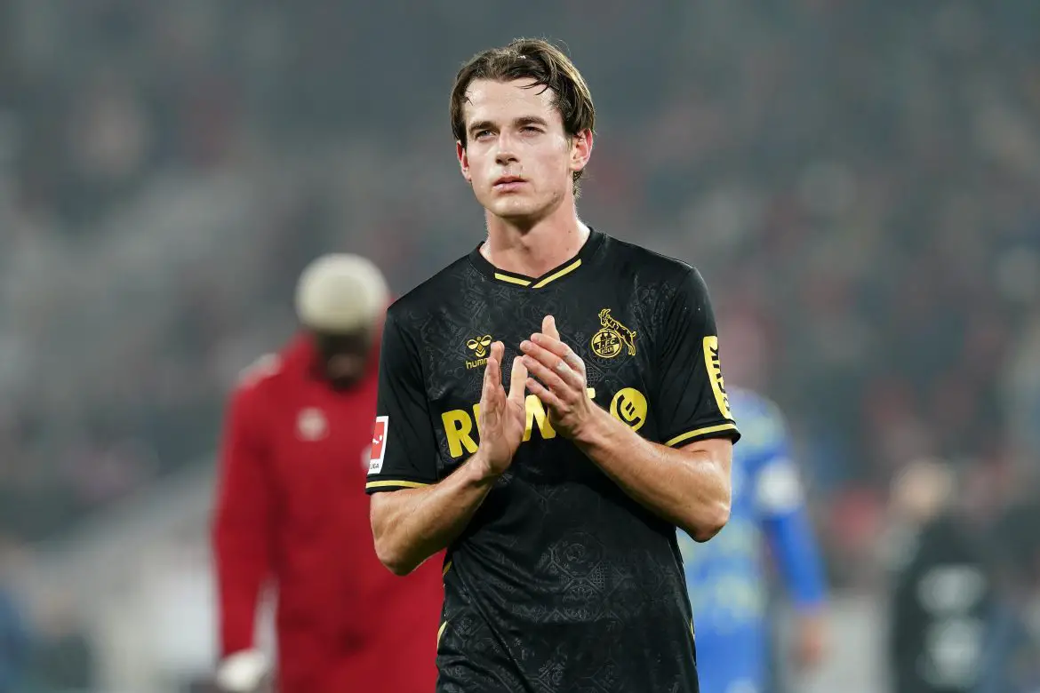 Wolfsburg's Jakub Kamiński playing for his current Bundesliga loan club Köln.