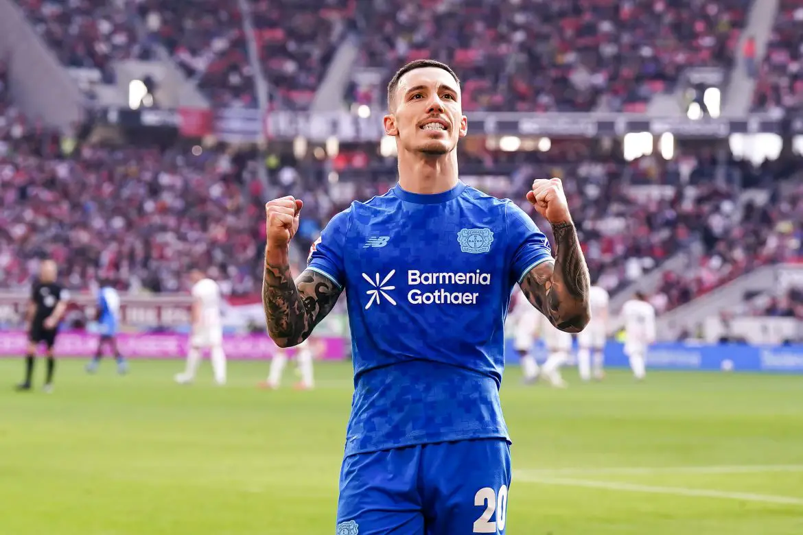 Bayer Leverkusen's Alejandro Grimaldo.