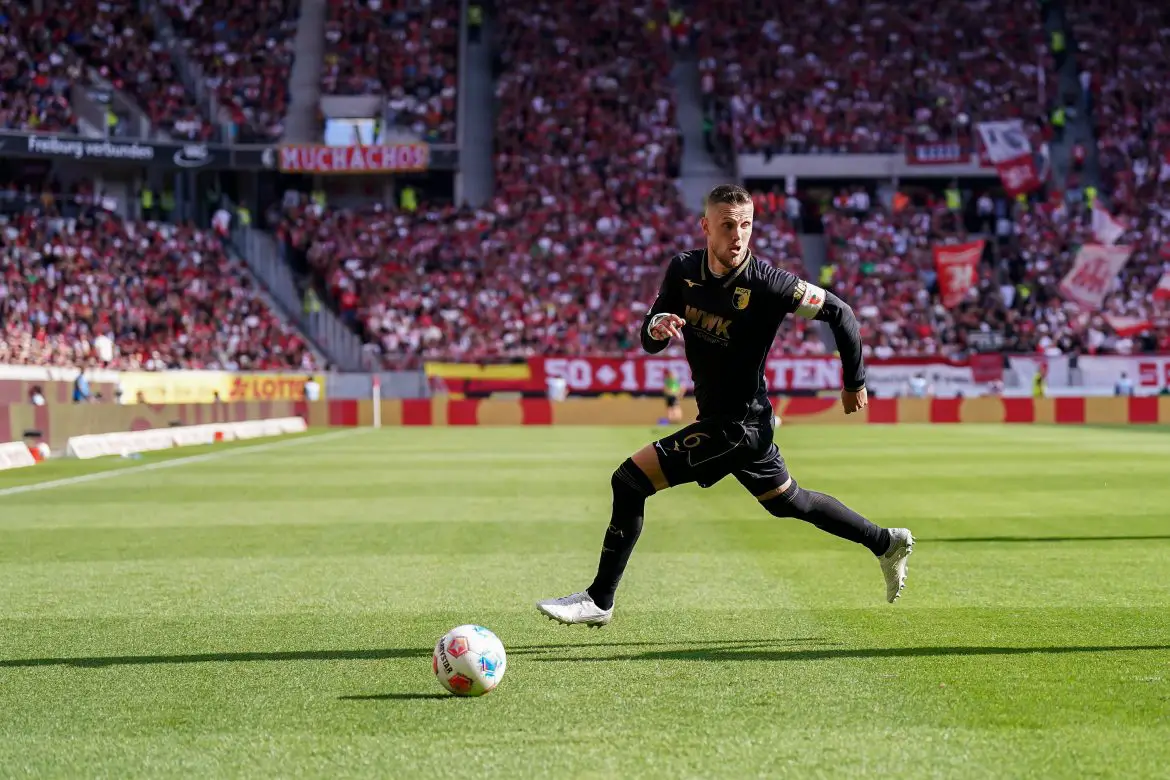 Augsburg captain Jeffrey Gouweleeuw.