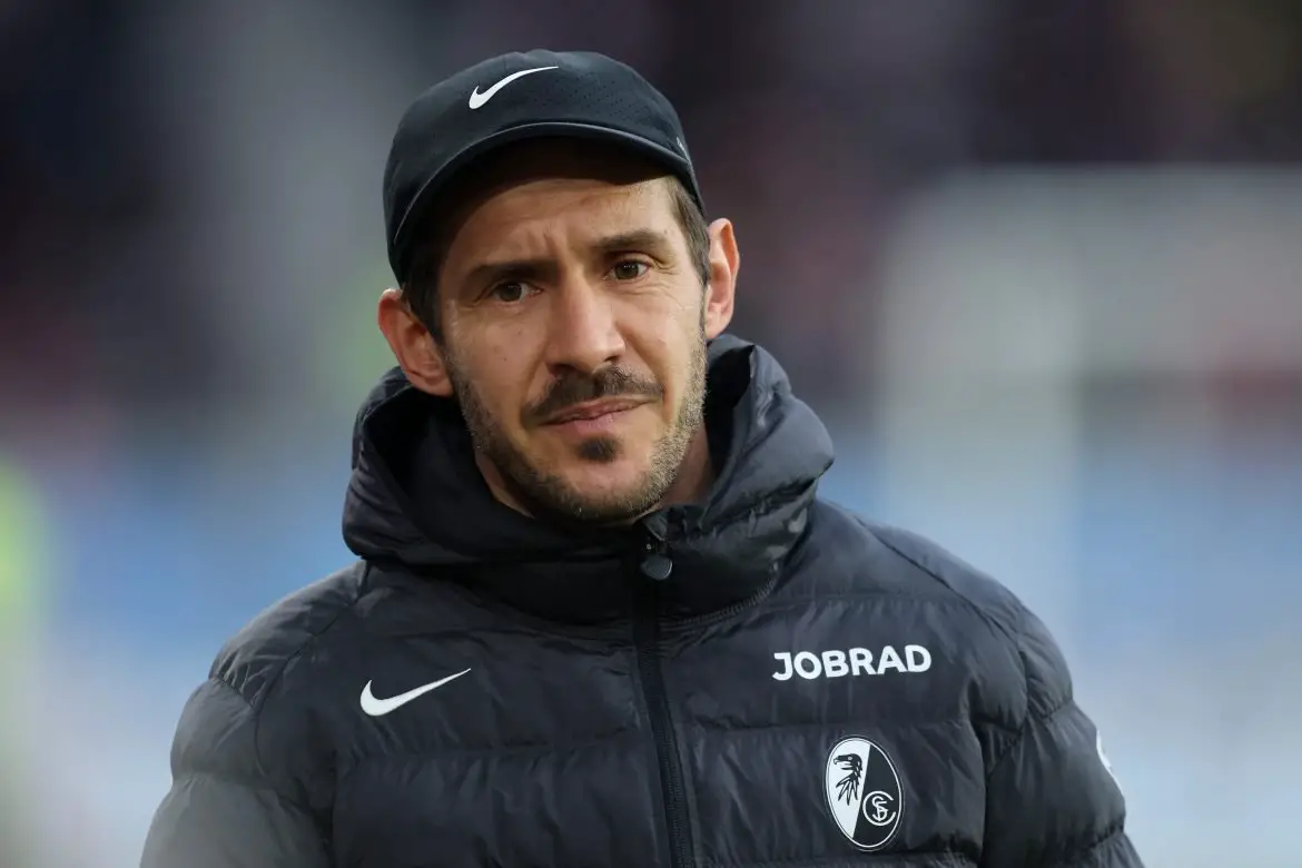 Julian Schuster, head coach of Bundesliga UEL representatives SC Freiburg.