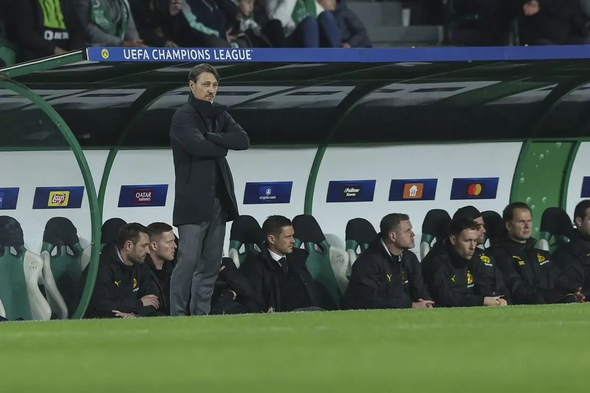 Niko Kovac on the touchline for Borussia Dortmund's Champions League game against Sporting CP.