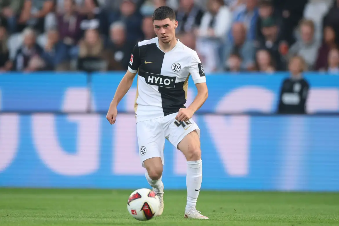 Reported new German national team call-up Felix Keidel playing for Elversberg in the Bundesliga.