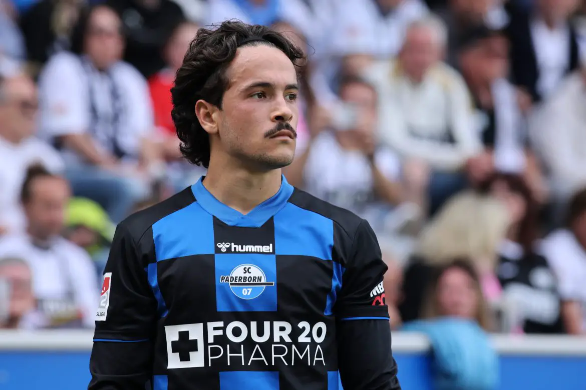New Celtic signing Mika Baur playing for Paderborn in the 2. Bundesliga.
