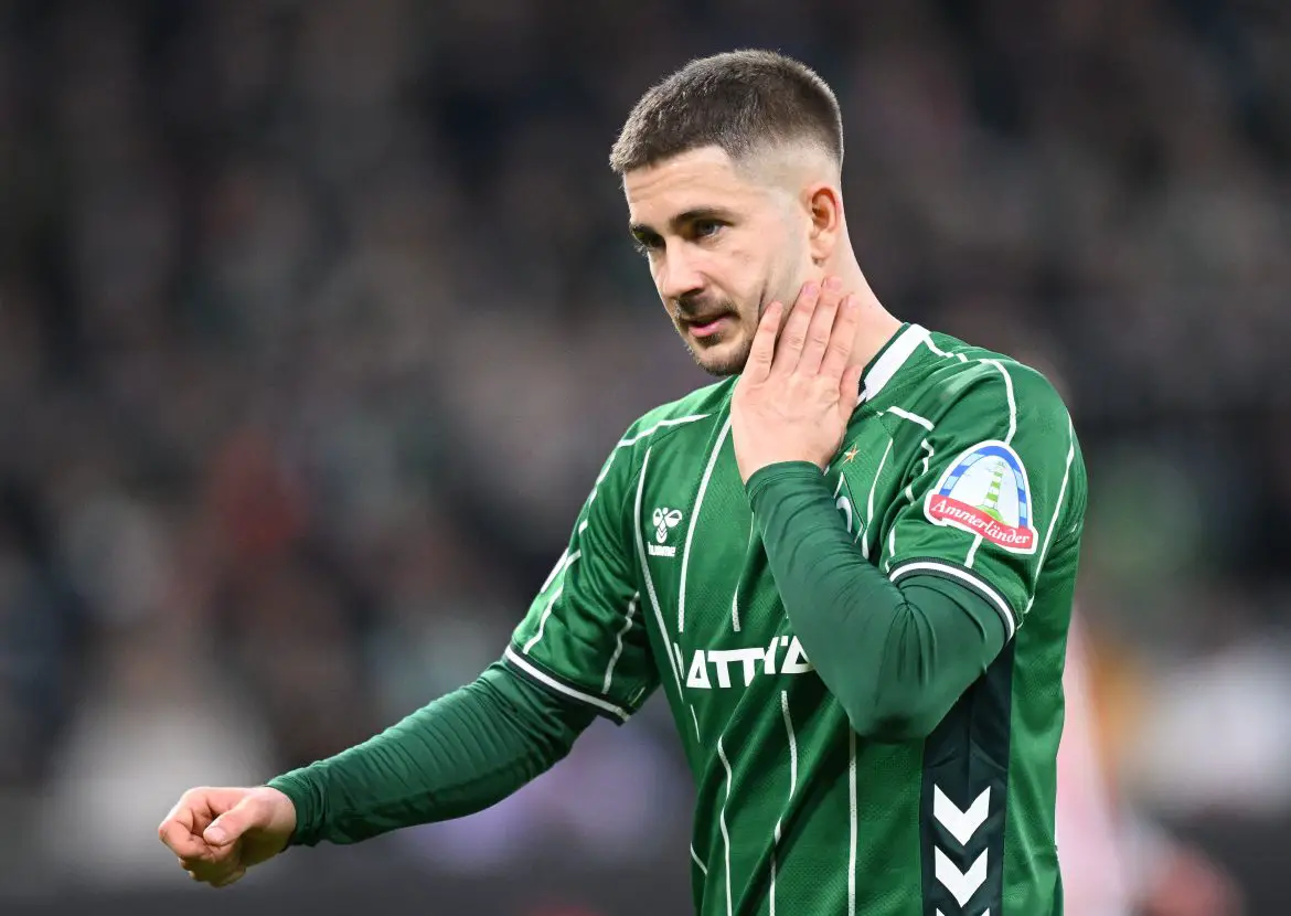 New Frosnione Calcio signing Romano Schmid playing for Werder Bremen in the Bundesliga.