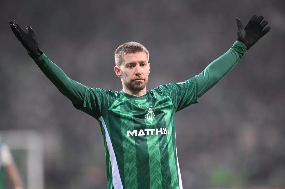 Werder Bremen's Mitchell Weiser in the Bundesliga.