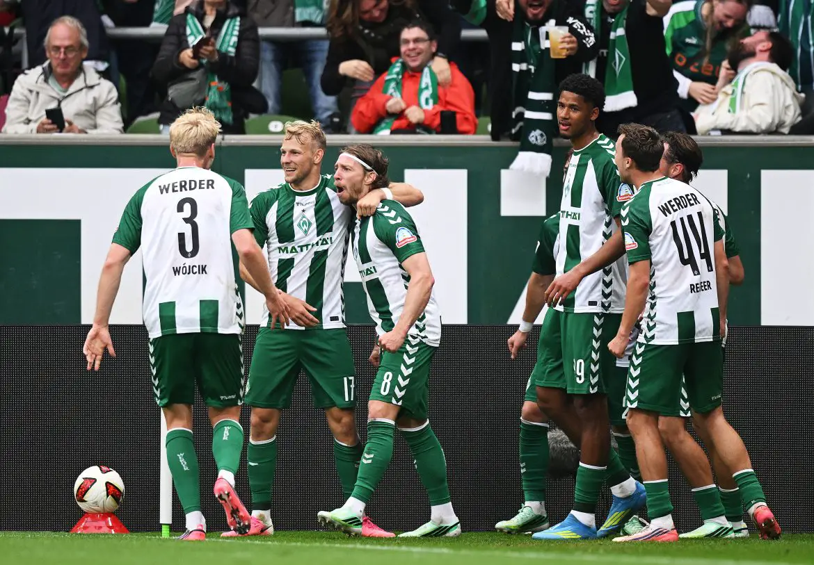 Werder Bremen beat Augsburg in the Bundesliga.