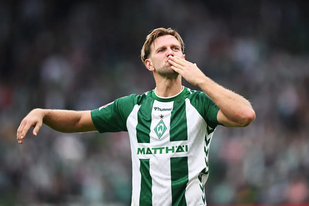 West Ham United's Niclas Füllkrug playing for Werder Bremen in the Bundesliga.