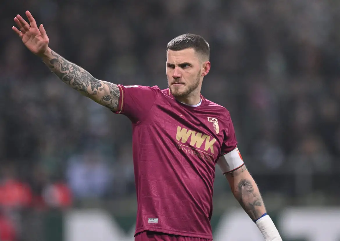 Augsburg captain Jeffrey Gouweleeuw in the Bundesliga.