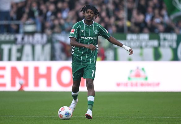 Werder Bremen's Samuel Mbangula.