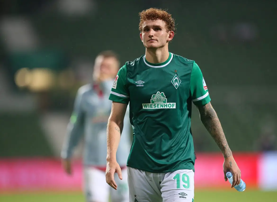 Norwich City striker Josh Sargent representing Werder Bremen in the 2. Bundesliga back in 2021.