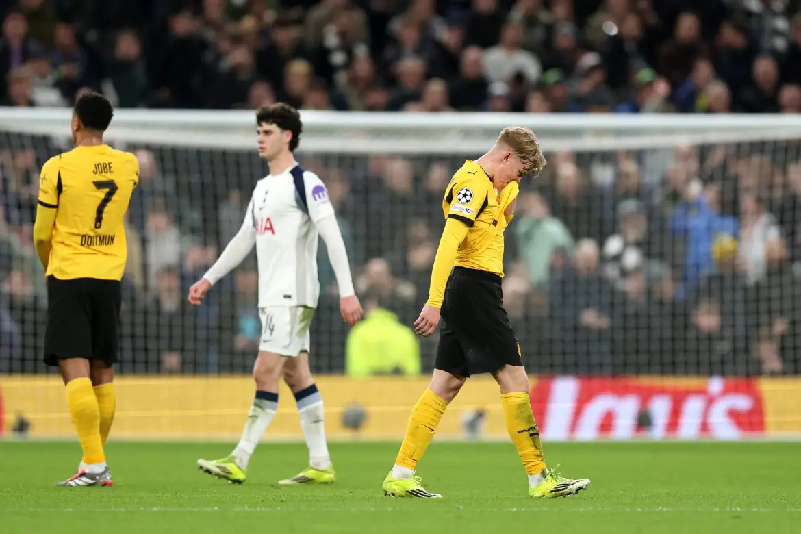Daniel Svensson was dismissed in the first half as Tottenham Hotspur defeated Borussia Dortmund 2-0 in the UEFA Champions League.