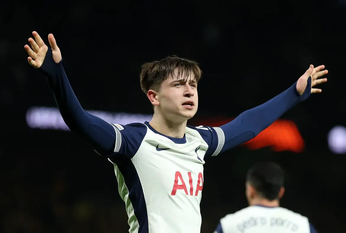 1. FC Köln transfer target Mikey Moore of Tottenham.