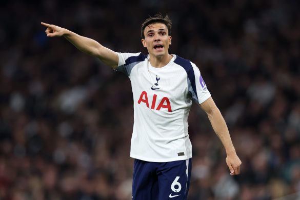 Bayern Munich's Joao Palhinha representing Tottenham Hotspur.