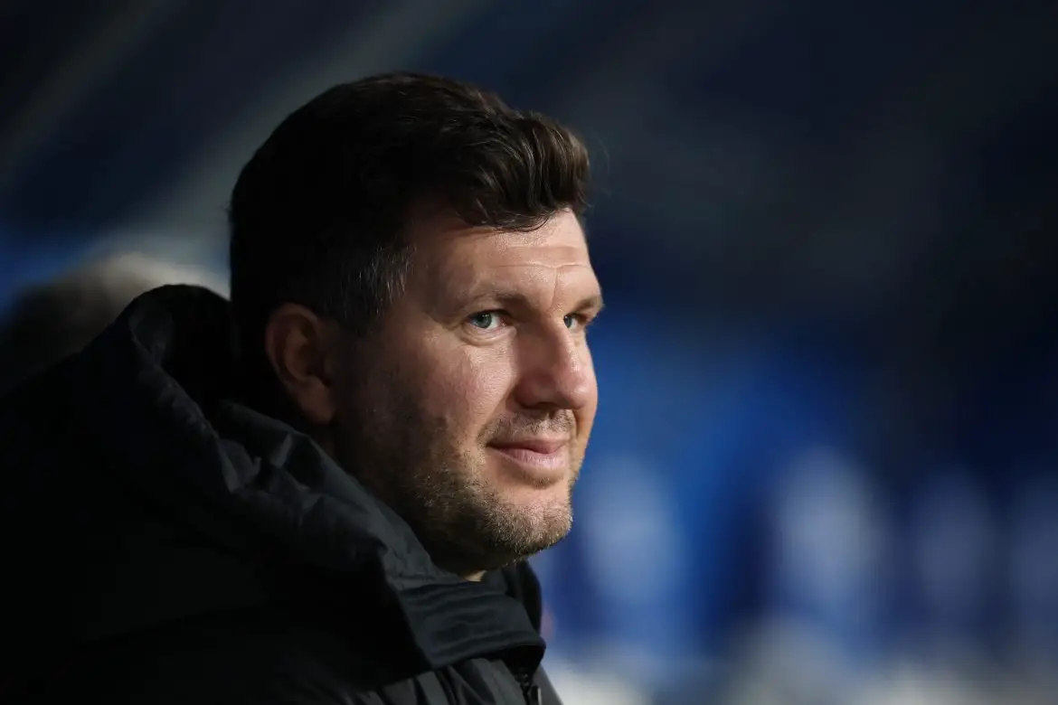 TSG 1899 Hoffenheim sporting director Andreas Schicker on the Bundesliga sidelines.