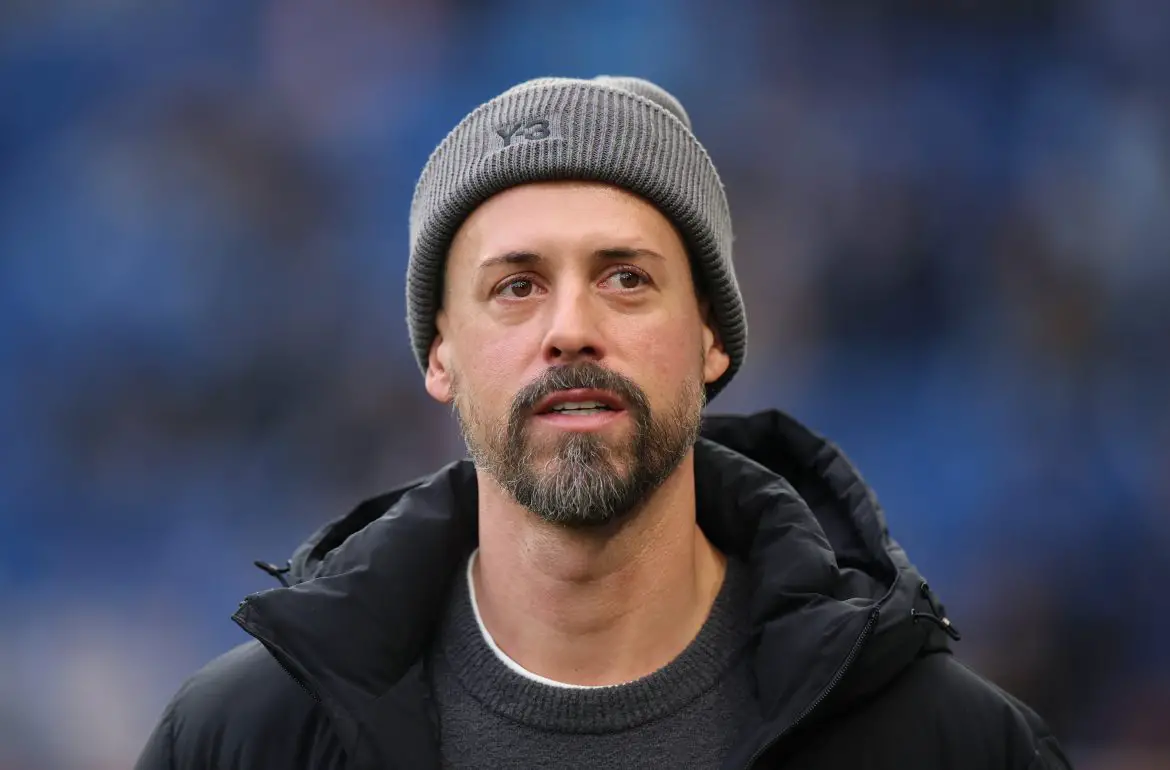Sandro Wagner during his stint coaching Augsburg in the Bundesliga.