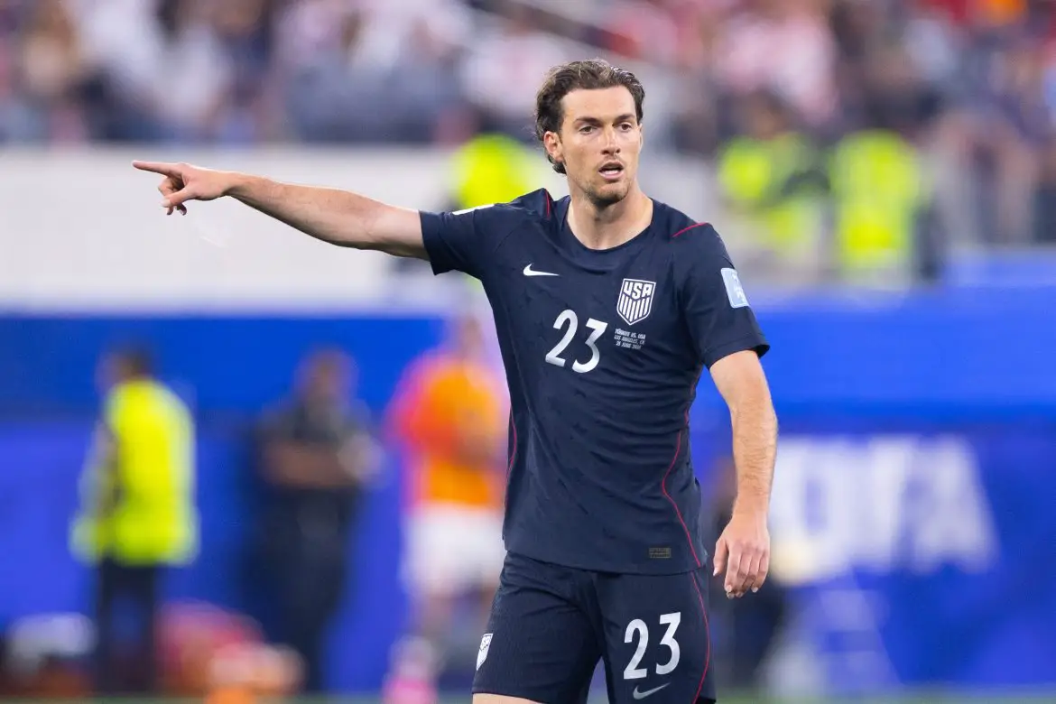 Bournemouth and Fulham transfer target Joe Scally of Borussia Mönchengladbach representing the USMNT at the recent World Cup.