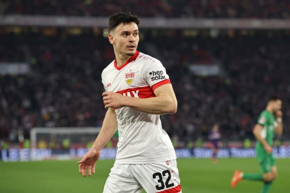 New Augsburg signing Fabian Rieder during his loan spell at Stuttgart last season.