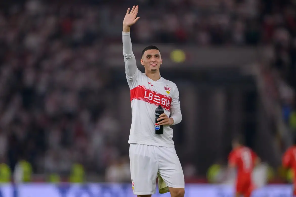 Leicester City's Bilal El Khannouss working on loan at Stuttgart.