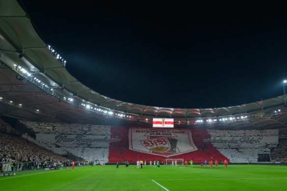 Stuttgart fans ahead of their Bundesliga game against St. Pauli.
