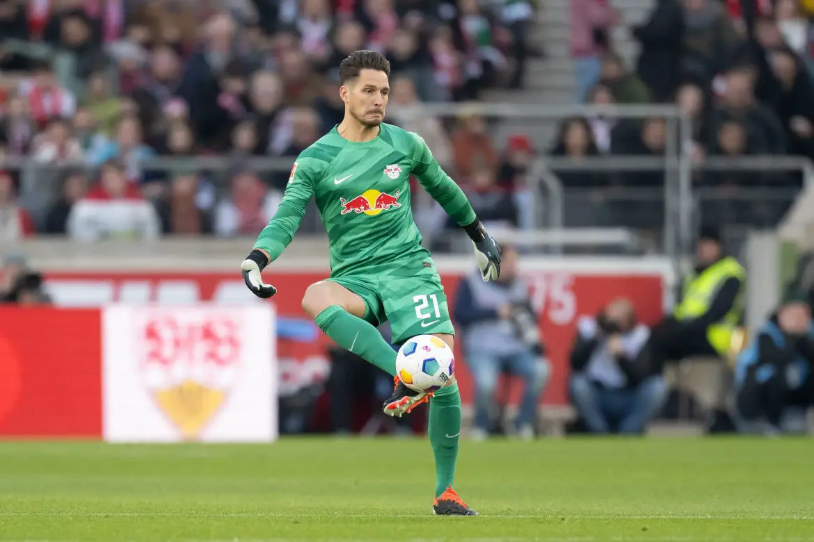 Janis Blaswich in goal for RB Leipzig
