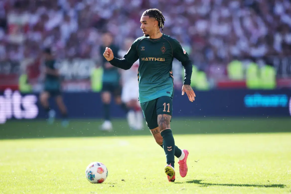 Werder Bremen's Justin Njinmah.