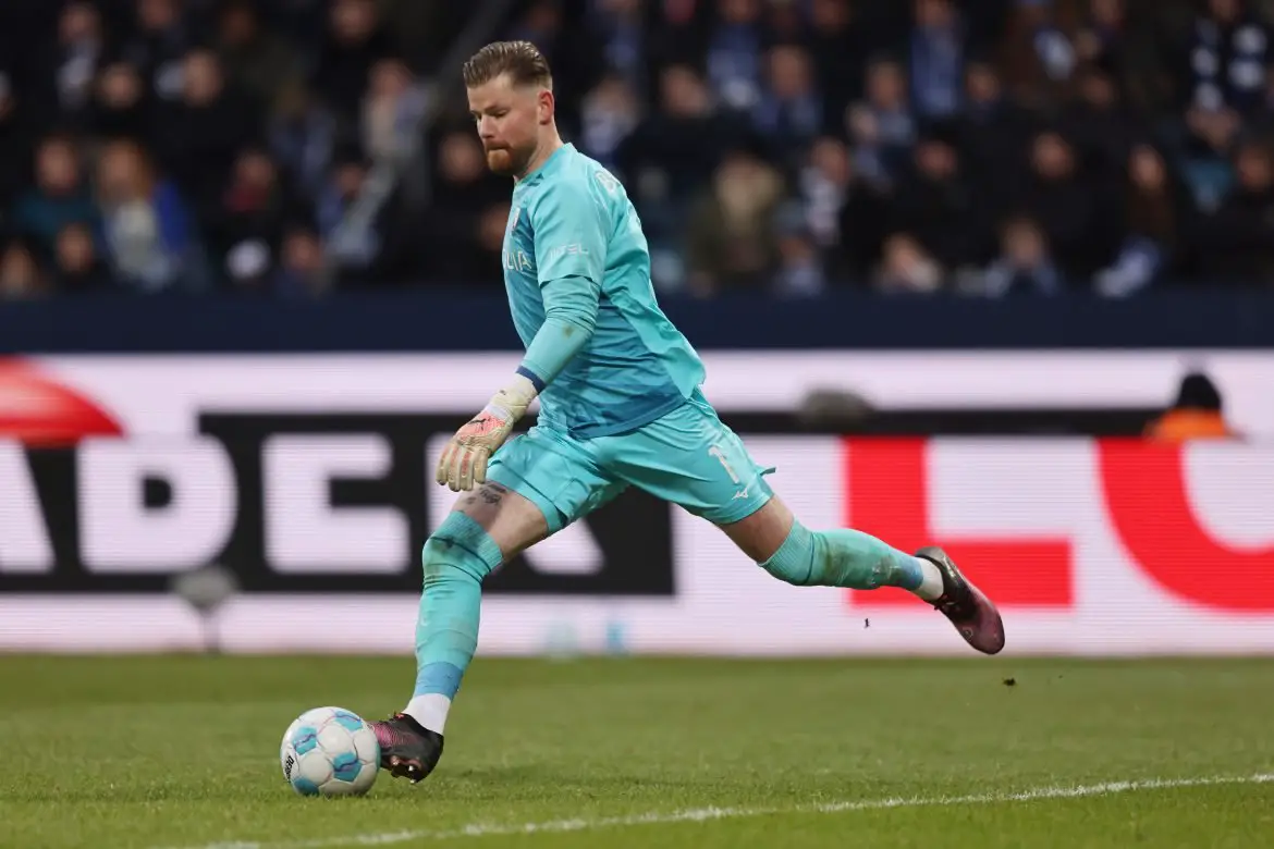 Bochum's Timo Horn against Borussia Dortmund in the Bundesliga.