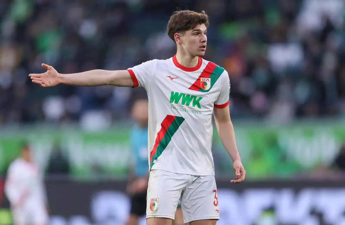 Augsburg attacker Mert Kömür in the Bundesliga.