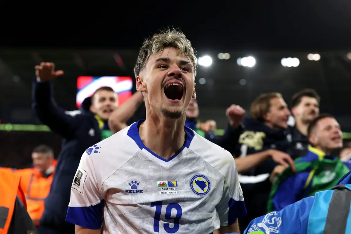 Bayer Leverkusen's Kerim Alajbegovic representing Bosnia & Herzegovina internationally.