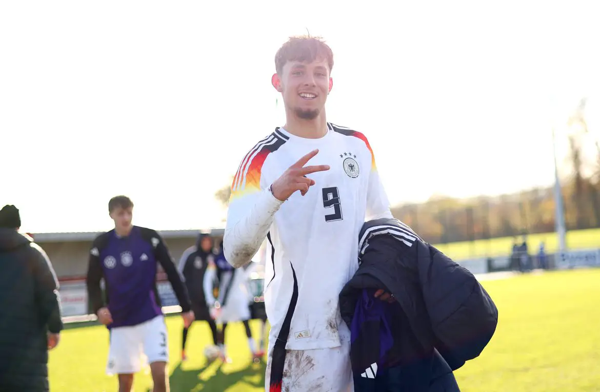 Hamburg striker Otto Stange representing Germany at U19 level