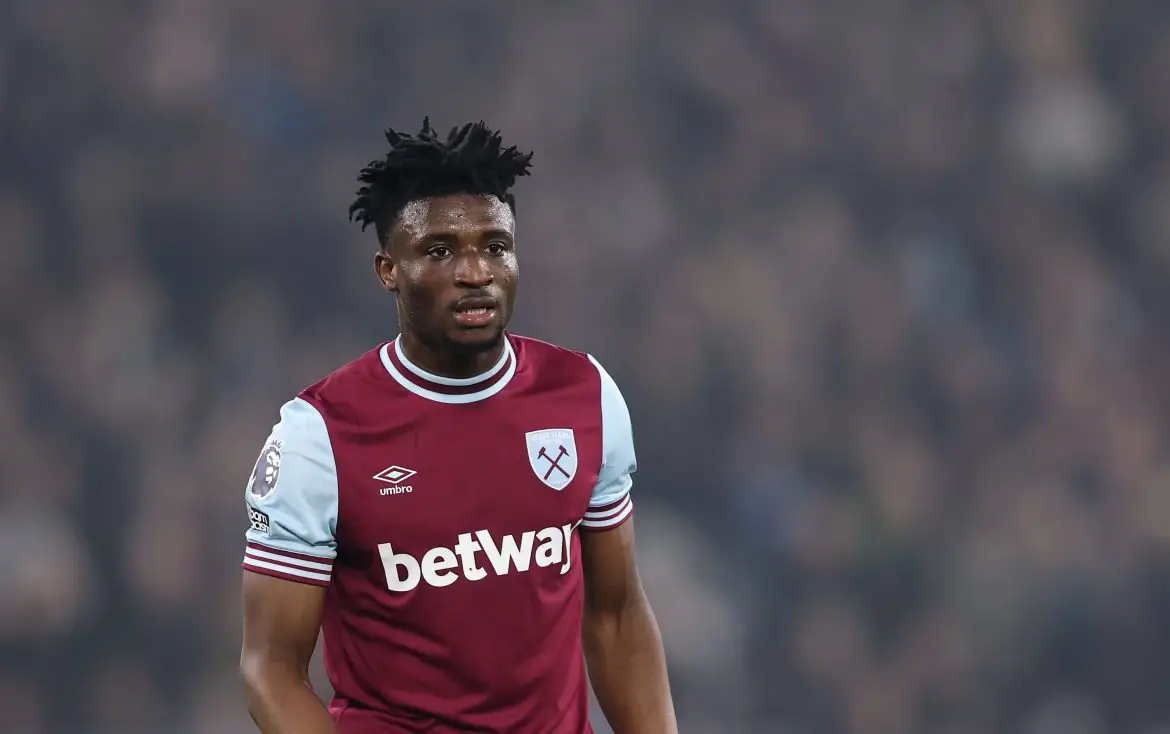 Mohammed Kudus of West Ham in Premier League action against Newcastle United.